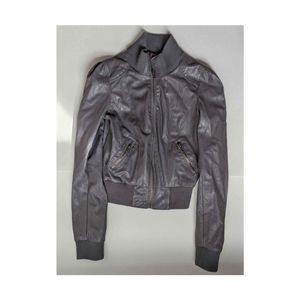 Pleather/faux leather Material Girl gray jacket S